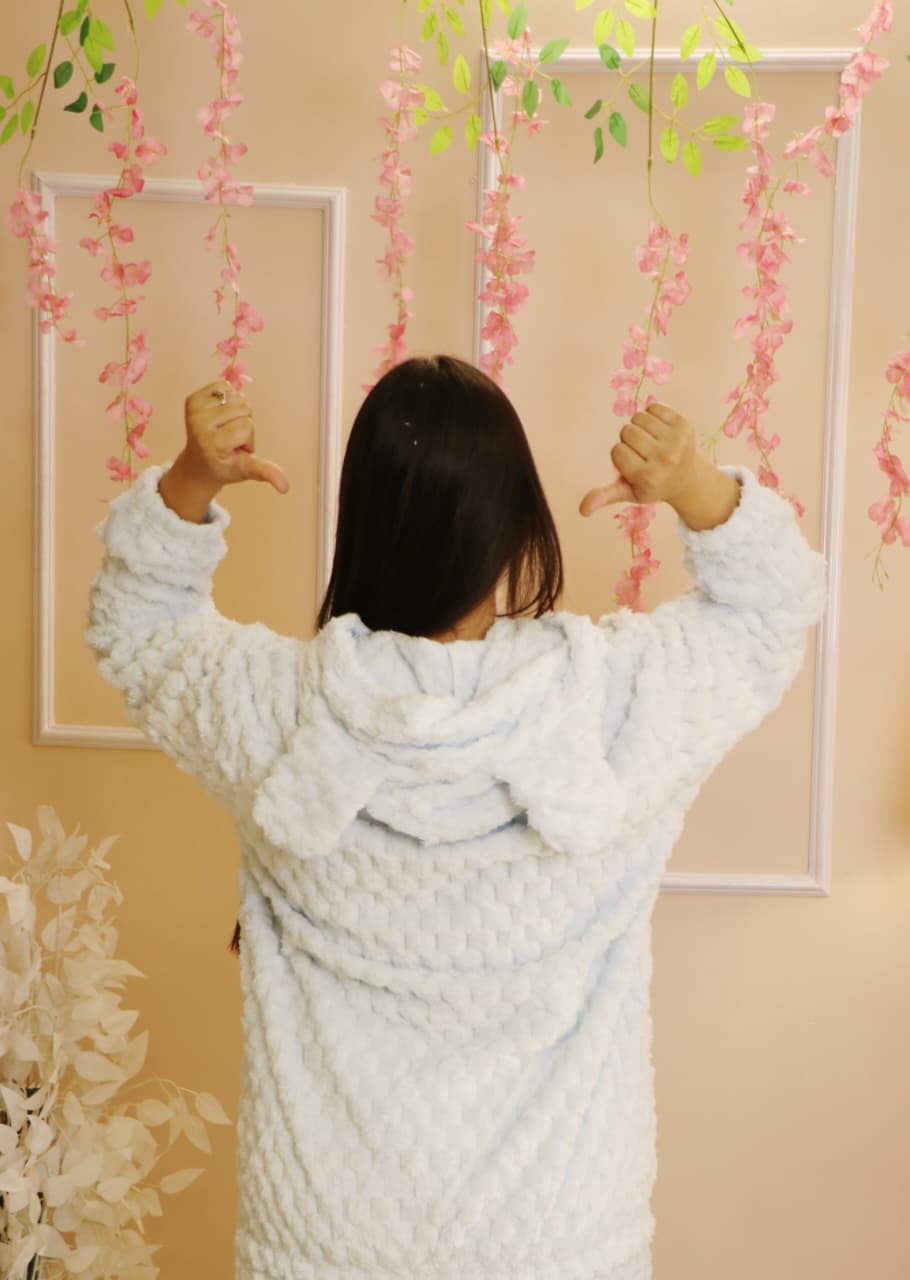 Ice Blue Teddy-Ear Super Soft Winter Co-ord Set