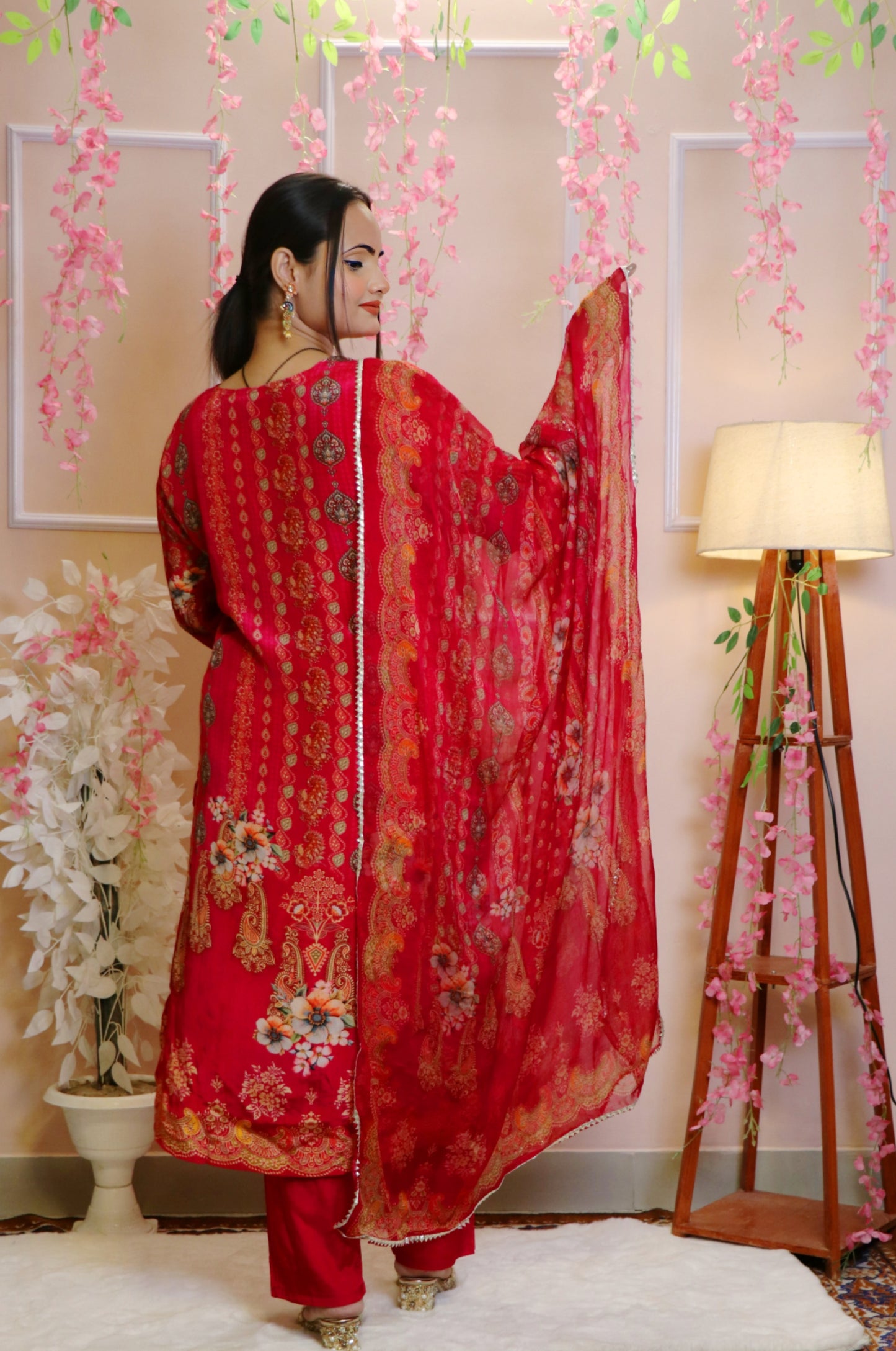 Vibrant Pink All-Over Printed Kurta Set