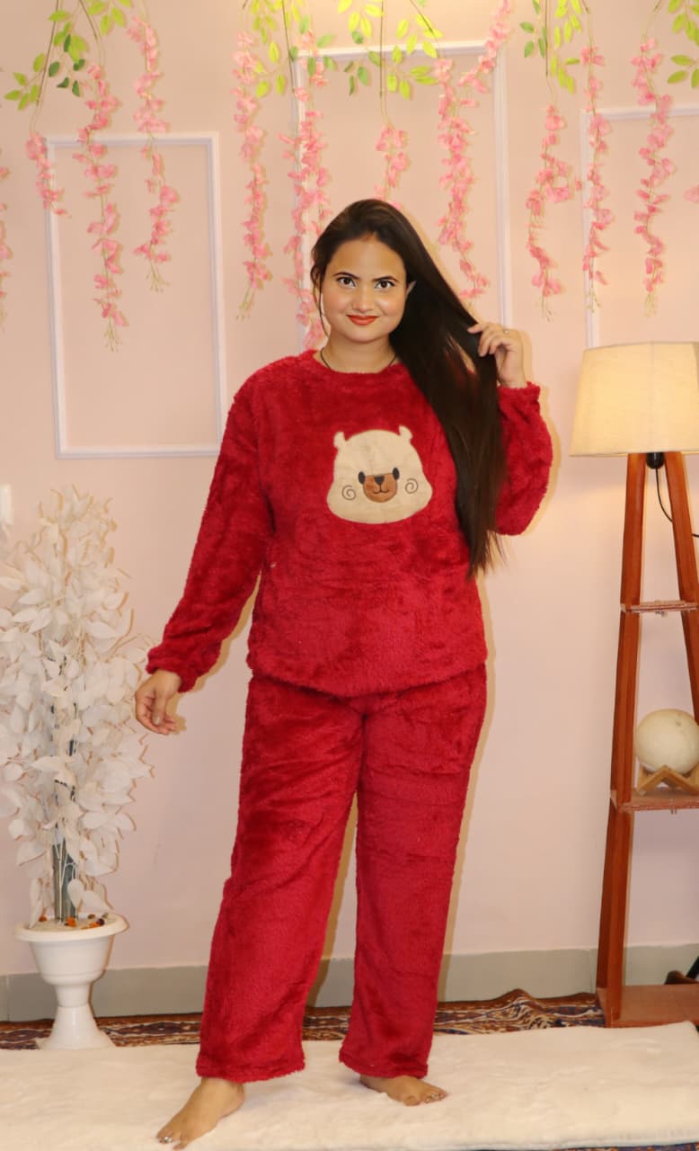 ❤️ Cozy Red Teddy Winter Co-ord Set