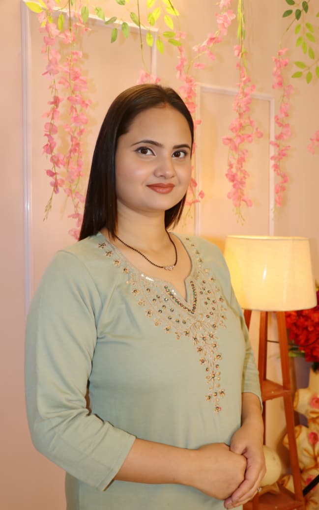 “Pastel Sage Green Embroidered Woollen  Kurti – Winter Comfort Wear”