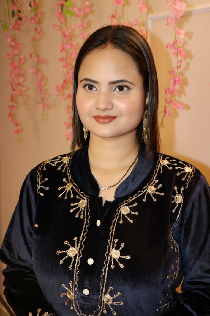 “Navy Blue Velvet Embroidered Co-Ord Set – Royal Winter Festive Wear”