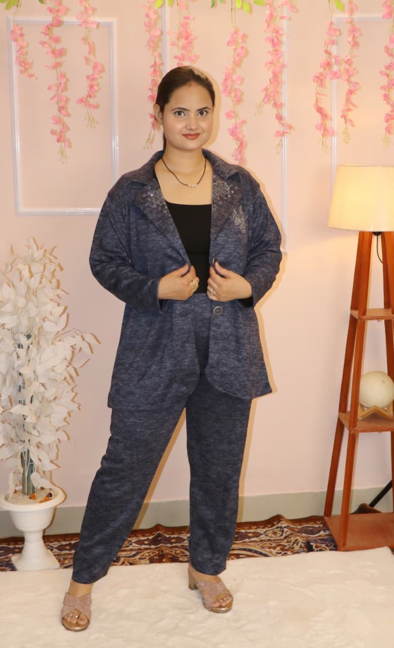 “Deep Navy Winter Co-Ord Set – Soft, Cozy & Effortlessly Stylish”
