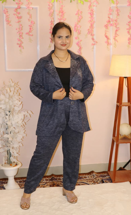 “Deep Navy Winter Co-Ord Set – Soft, Cozy & Effortlessly Stylish”