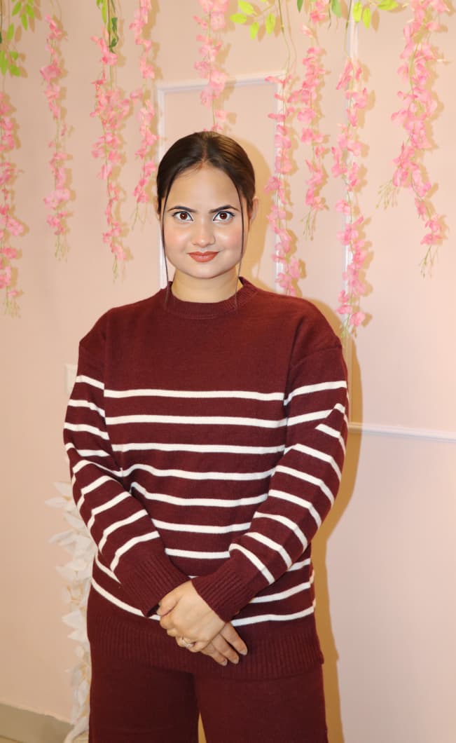 “Maroon Knitted Winter Co-Ord Set – Warm, Stylish & Everyday Cozy”