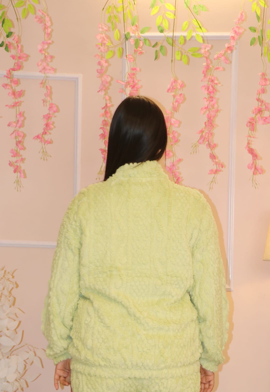 “Light Green Fluffy Winter Co-ord Set – Ultra Soft, Warm & Cozy Loungewear”