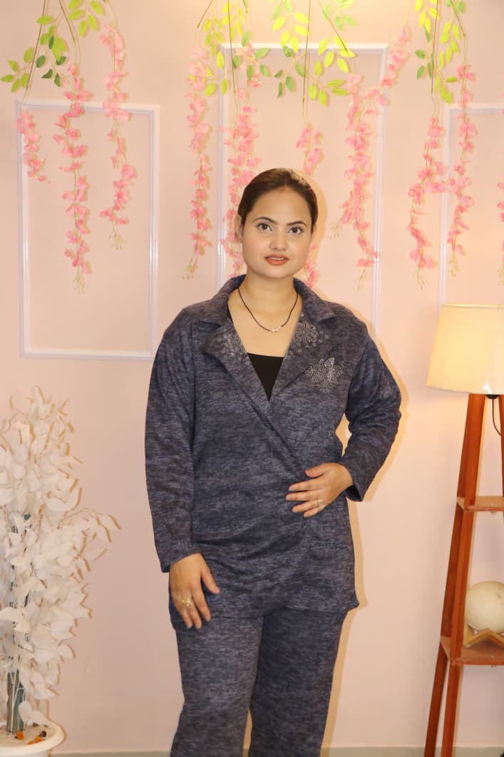 “Deep Navy Winter Co-Ord Set – Soft, Cozy & Effortlessly Stylish”